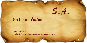 Sailer Ádám névjegykártya